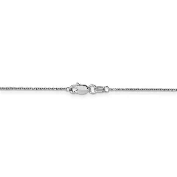 1mm 10k White Gold Solid Diamond Cut Cable Chain Necklace, 20 Inch - Picture 4 of 8